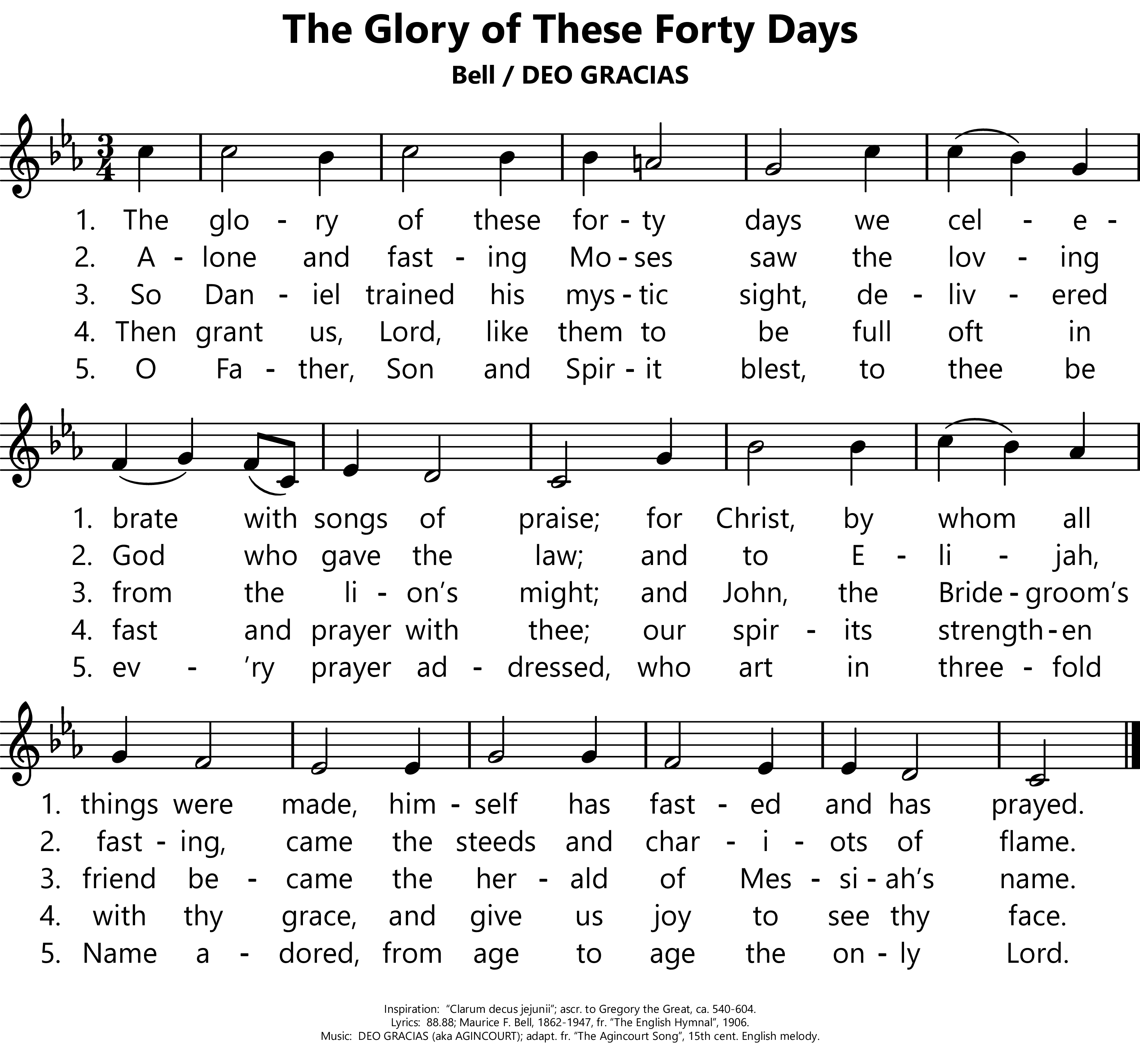 Clarum decus jejunii: The Glory of These Forty Days [Bell]